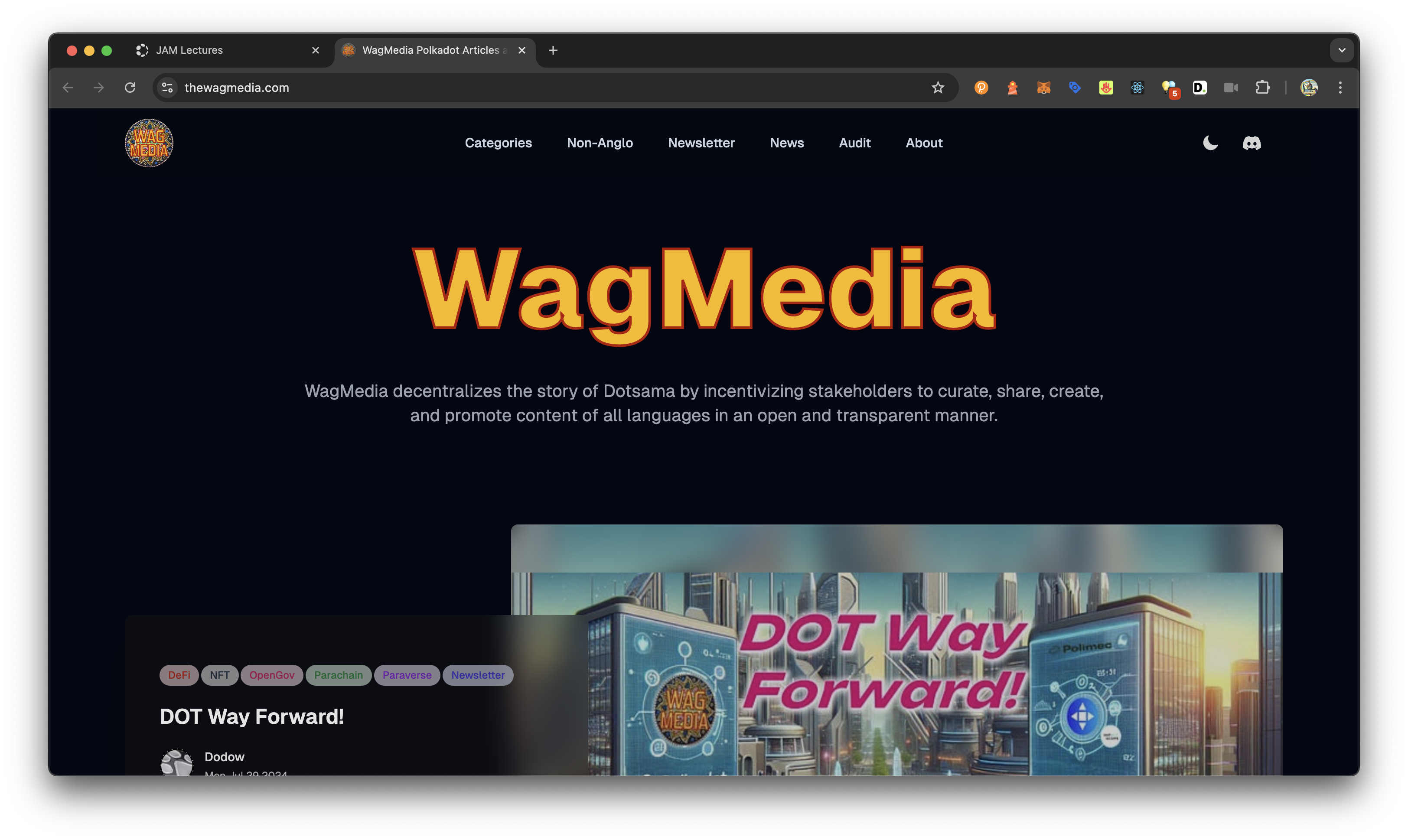 WagMedia Polkadot Content Creator Platform