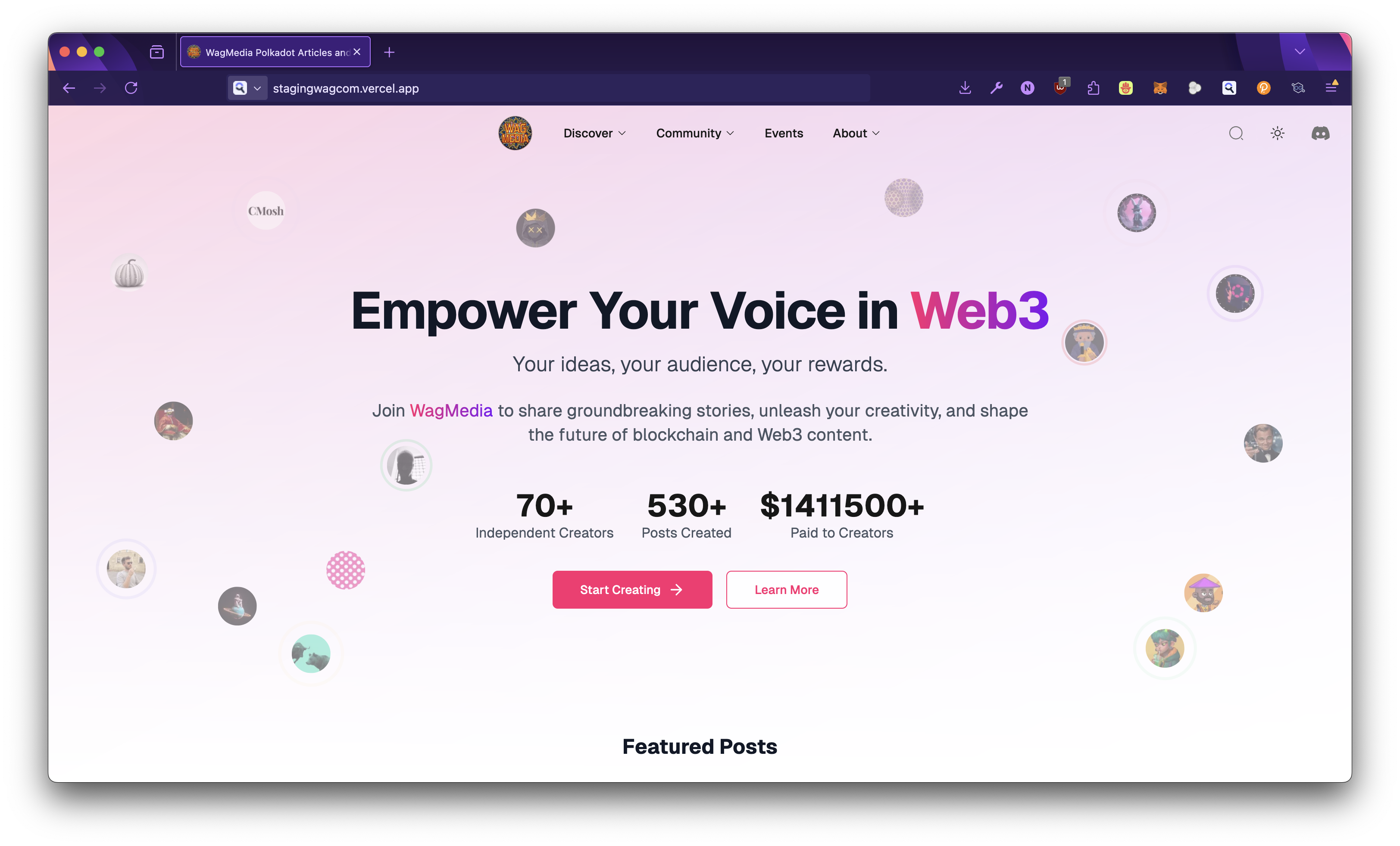 WagMedia Polkadot Content Creator Platform